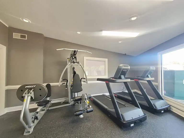 Resident fitness center with strength and cardio equipment