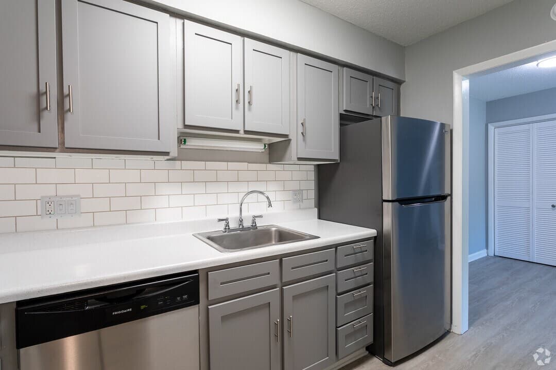 Renovated kitchen with stainless steel appliances